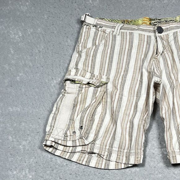 Miss Me Womens Size Large Multicolored Striped Cargo Bermuda Shorts 100% Cotton - Picture 4 of 15